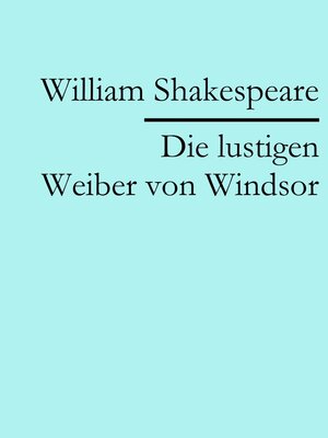 cover image of Die lustigen Weiber von Windsor